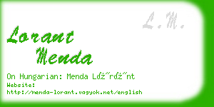 lorant menda business card